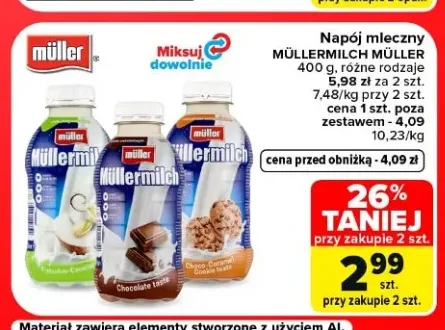 Napój mleczny Müllermilch Pistachio Coconut Müller +2 warianty