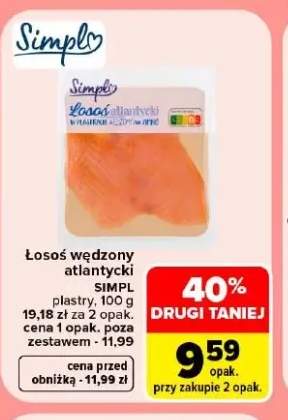 Łosoś wędzony atlantycki plastry Simpl