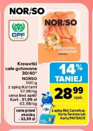 Krewetki całe gotowane Norso