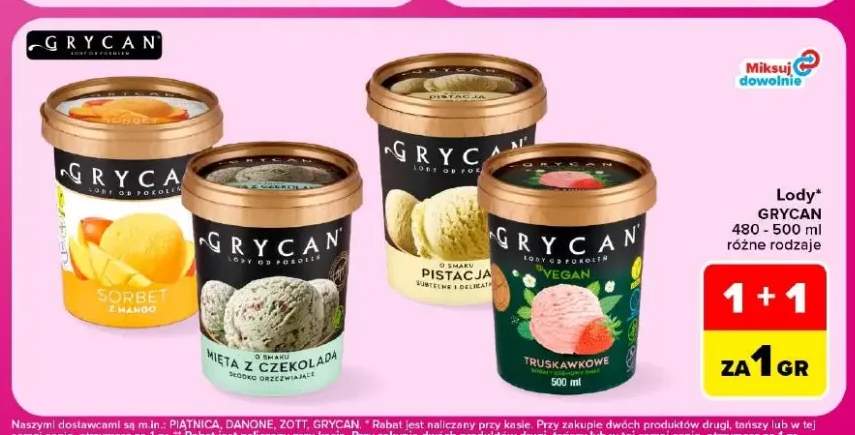 Lody Sorbet z mango Grycan +3 warianty