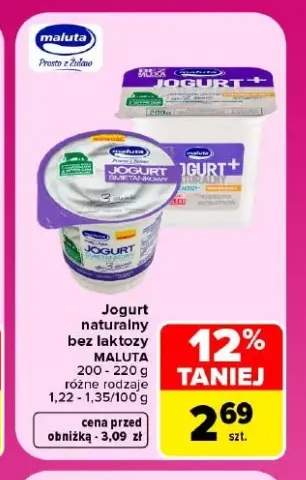 Jogurt naturalny bez laktozy Maluta