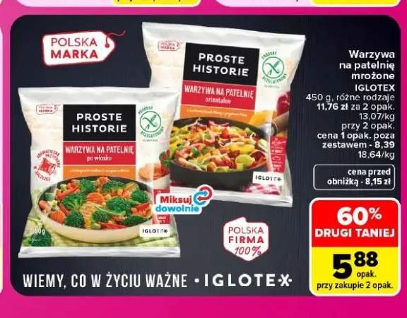 Warzywa na patelnię mrożone po włosku Proste Historie Iglotex +1 wariant