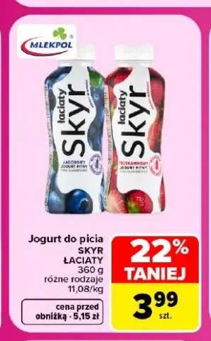 Jogurt do picia Skyr Łaciate jagodowy +1 wariant