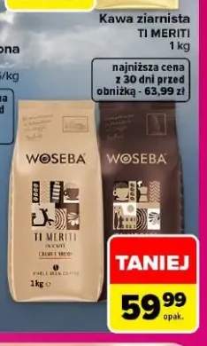 Kawa ziarnista Woseba Ti Meriti Crema e Aroma +1 wariant