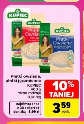 Płatki owsiane zwykłe Kupiec +2 warianty