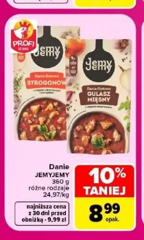 Danie gotowe strogonow z mięsem wieprzowym i warzywami JemyJemy +1 wariant