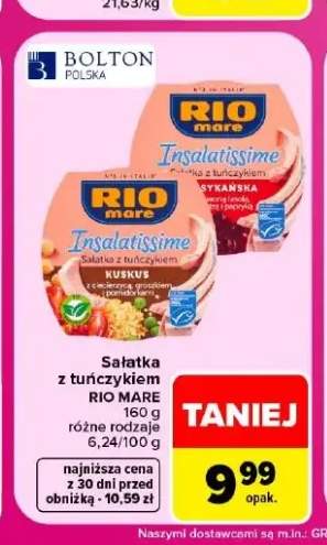 Sałatka z tuńczykiem Insalatissime meksykańska Rio Mare +1 wariant