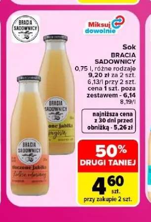 Sok tłoczone jabłko słodkie odmiany Bracia Sadownicy +1 wariant