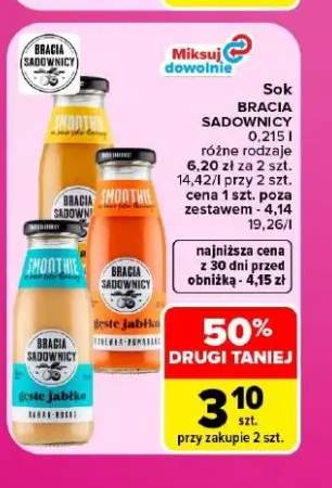 Sok gęste jabłko banan kokos Bracia Sadownicy +2 warianty