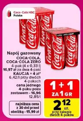 Napój gazowany Coca-Cola Zero 4-pak +1 wariant