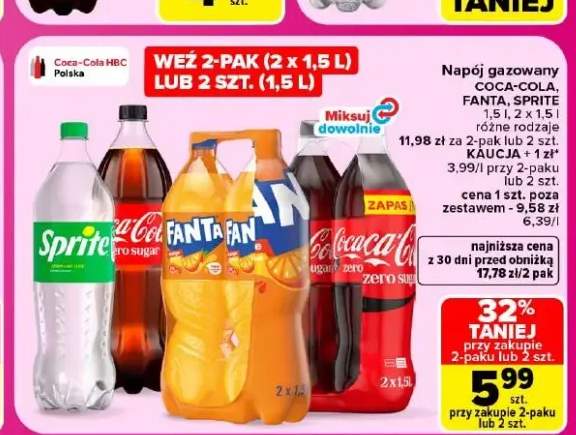 Napój gazowany Coca-Cola +2 warianty