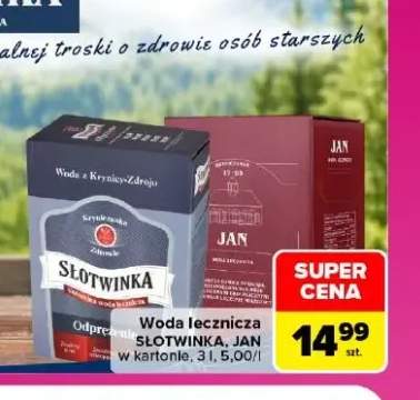 Woda niegazowana lecznicza Słotwinka w kartonie +1 wariant