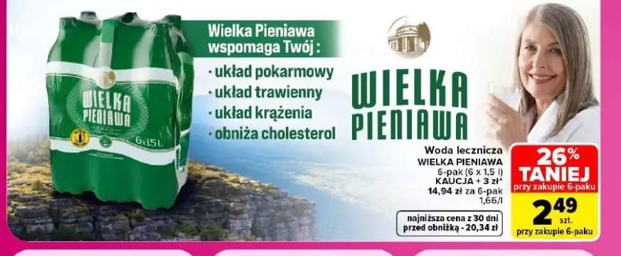 Woda niegazowana lecznicza Wielka Pieniawa 6-pak