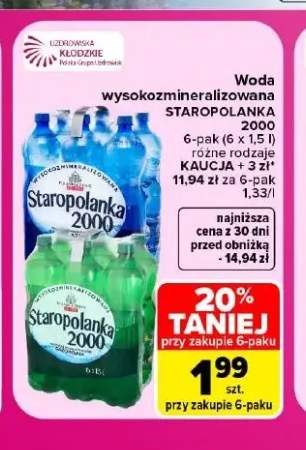 Woda wysokozmineralizowana Staropolanka 2000 6-pak