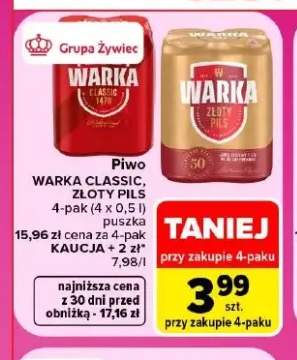 Piwo Warka Classic 4-pak +1 wariant