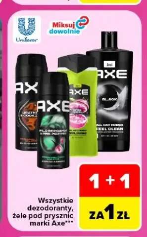Dezodoranty, żele pod prysznic Axe +4 warianty