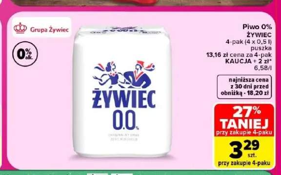 Piwo bezalkoholowe Żywiec 4-pak