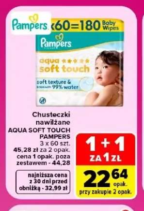 Chusteczki nawilżane Aqua Soft Touch Pampers 3-pak