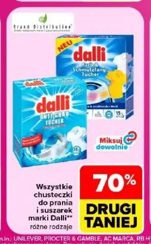 Chusteczki do prania i suszarek marki Dalli