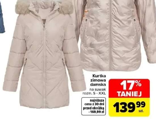 Kurtka zimowa damska na suwak