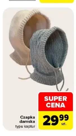 Czapka damska typu kaptur