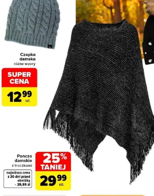 Ponczo damskie z troczkami