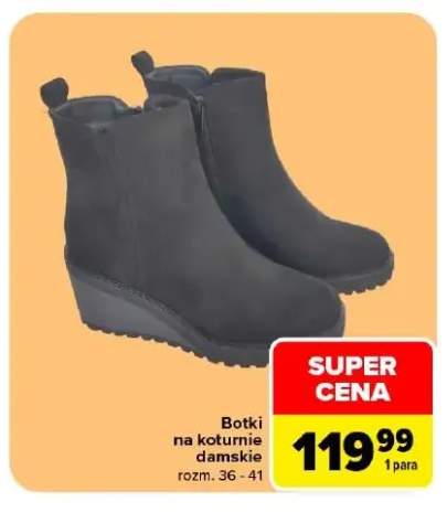 Botki na koturnie damskie