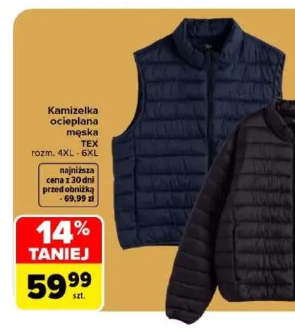 Kamizelka ocieplana męska TEX rozm. 4XL - 6XL