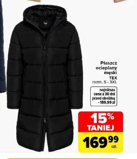 Płaszcz ocieplany męski TEX