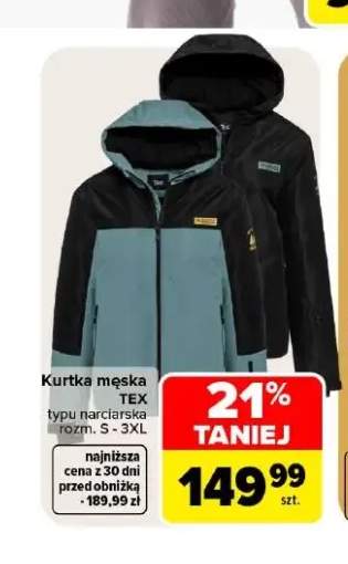 Kurtka męska typu narciarska TEX