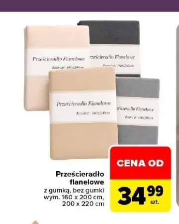 Prześcieradło flanelowe z gumką 200x220 cm +3 warianty