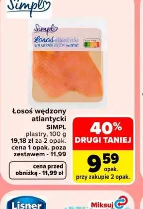 Łosoś wędzony atlantycki w plastrach Simpl