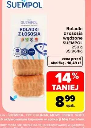 Roladki z łososia wędzone Suempol