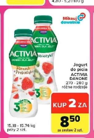 Jogurt do picia Activia Danone truskawka kiwi +1 wariant
