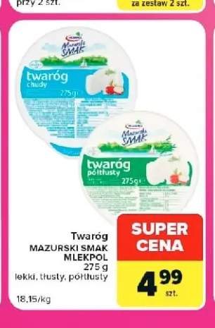 Twaróg Mazurski Smak Mlekpol lekki +2 warianty