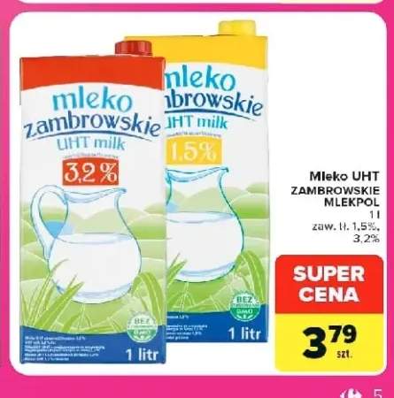 Mleko UHT Zambrowskie 1,5% +1 wariant