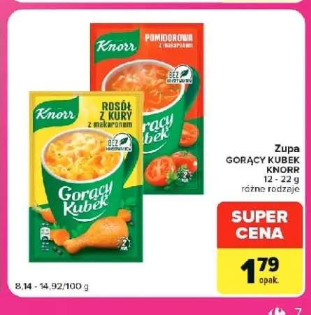 Zupa Gorący Kubek pomidorowa z makaronem Knorr +1 wariant