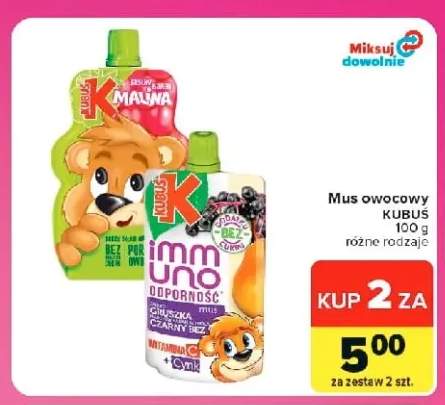 Mus owocowy Kubuś jabłko banan malina +1 wariant