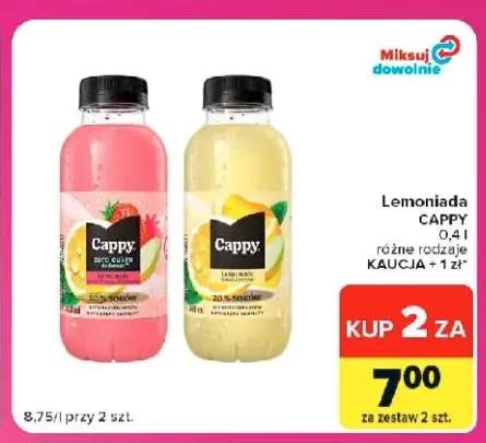 Lemoniada Cappy smak malinowy zero cukru +1 wariant
