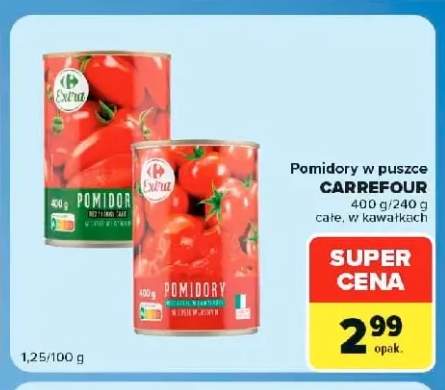 Pomidory w puszce Carrefour całe +1 wariant