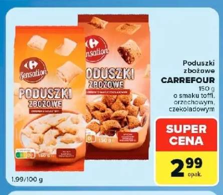 Poduszki zbożowe o smaku toffi Carrefour +2 warianty