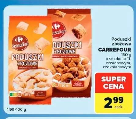 Poduszki zbożowe Carrefour o smaku czekoladowym +2 warianty