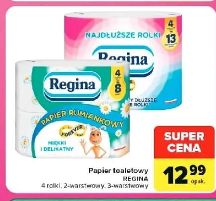 Papier toaletowy Regina 3-warstwowy 4-pak +1 wariant