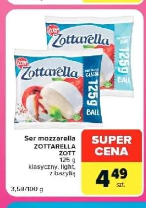 Ser mozzarella Zottarella Zott klasyczny +2 warianty