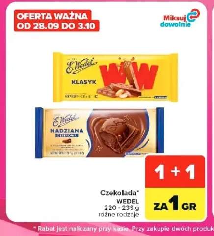 Czekolada E.Wedel nadziana deserowa +1 wariant