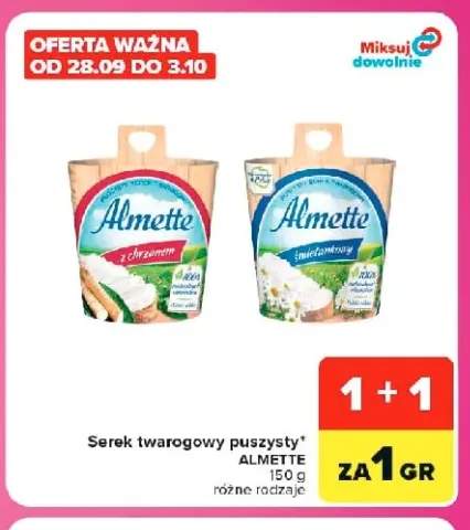Serek twarogowy puszysty Almette śmietankowy +1 wariant