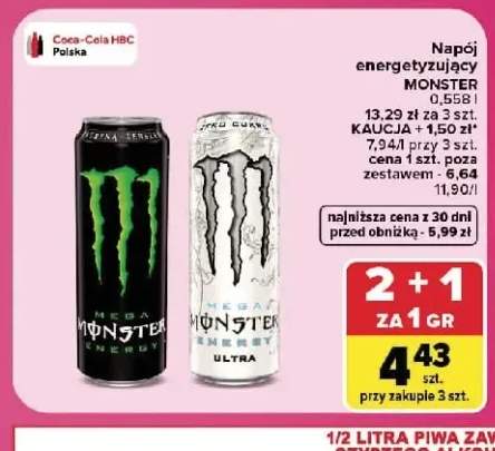 Napój energetyzujący Monster Energy Ultra +1 wariant