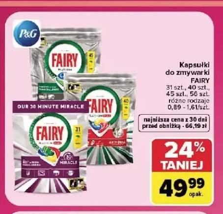 Kapsułki do zmywarki Fairy 40 szt. +3 warianty