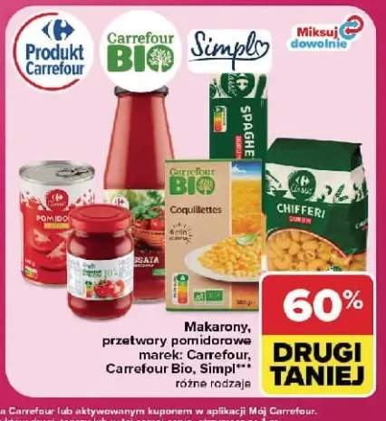 Makarony i przetwory pomidorowe Carrefour Carrefour Bio Simpl