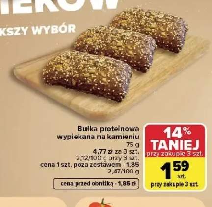 Bułka proteinowa wypiekana na kamieniu